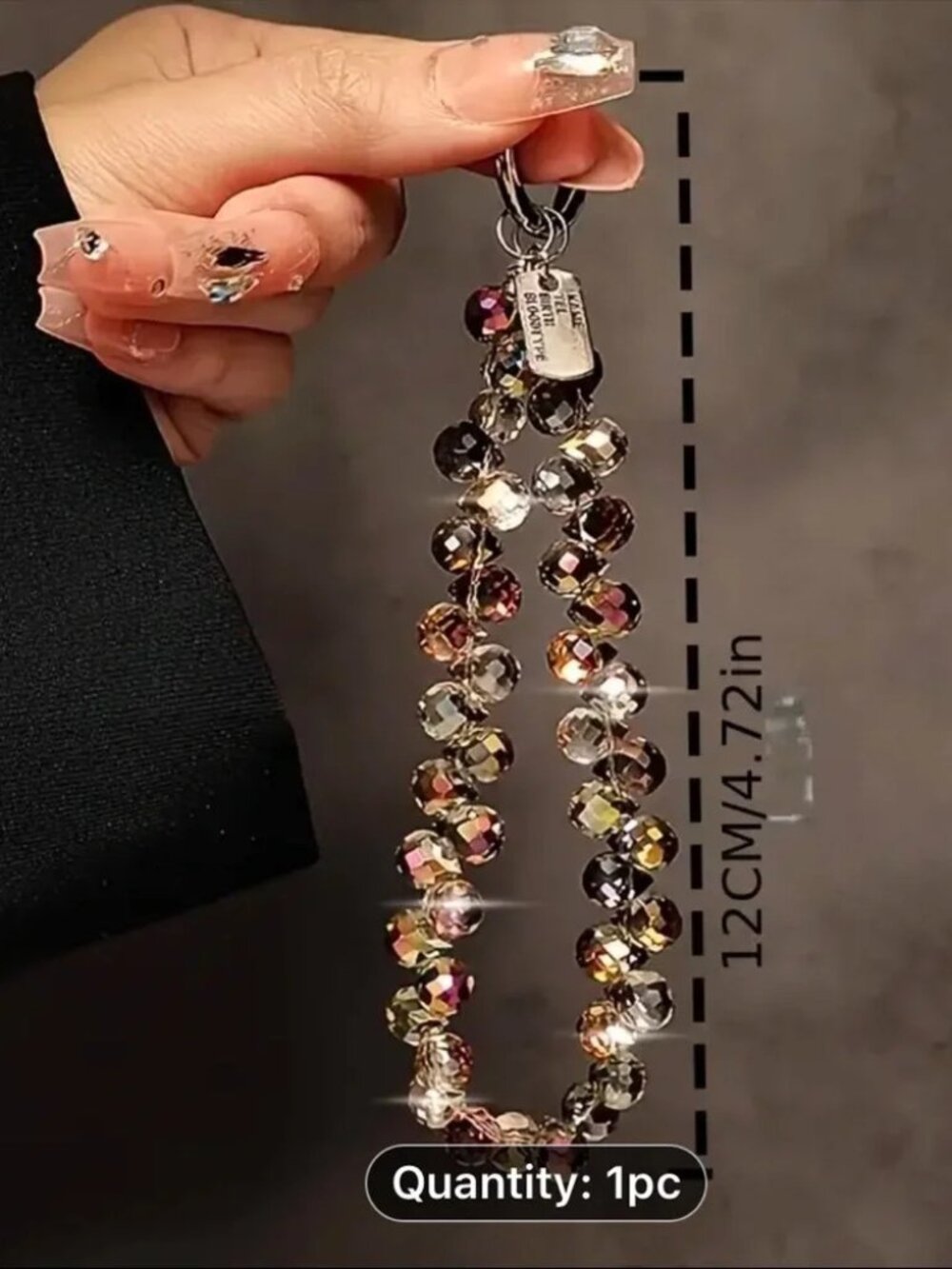 Multi- Colored Crystal Purse Charm - Picture 2 of 5